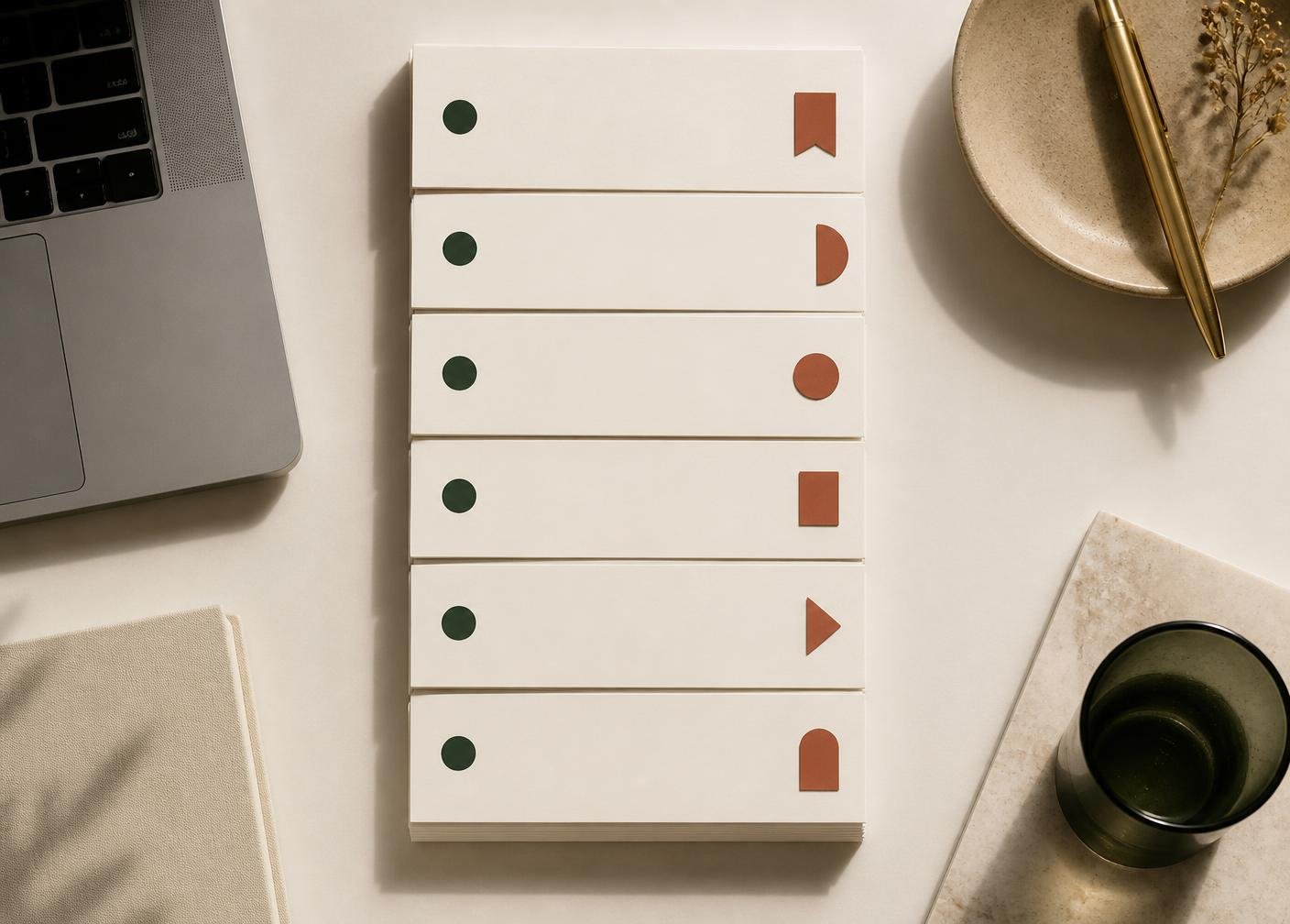 Stacked planning cards representing a workspace overview